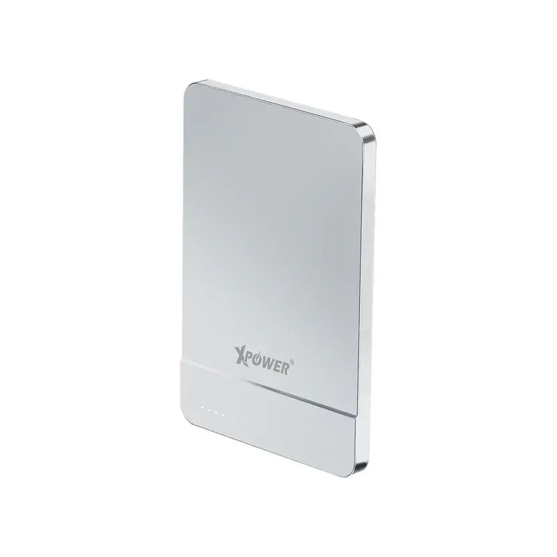 Xpower 5000mah 20w 2in1 Wireless Ultra Thin Power Bank - Silver - Tashqila Xpower 5000mah 20w 2in1 Wireless Ultra Thin Power Bank - Silver - Tashqila